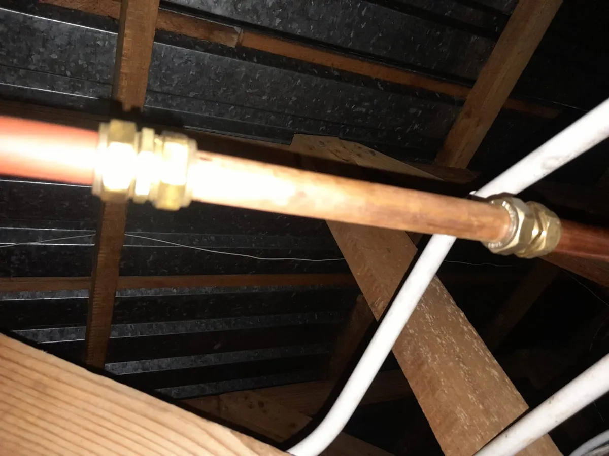 Burst pipe repair on copper water line by Plumb A Nator