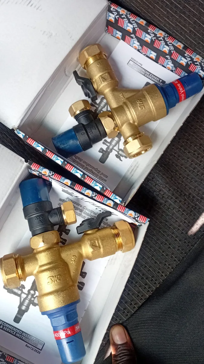 New pressure control valves ready for water pressure repair work.